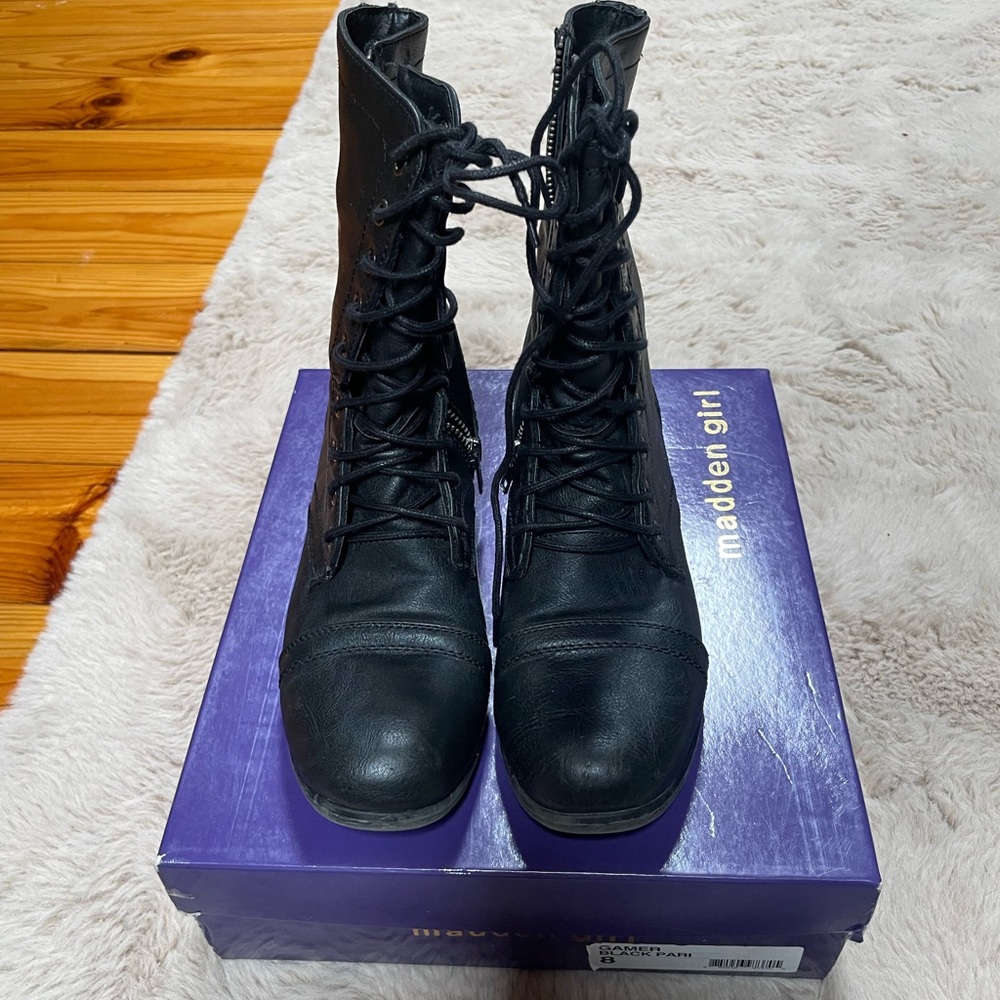 Madden Girl gamer black boots